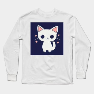 Cartoon cat character icon logo Long Sleeve T-Shirt